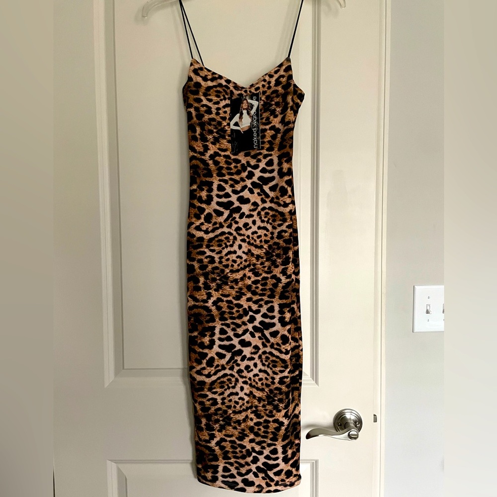 Naked Wardrobe Animal Print Bodycon Dress